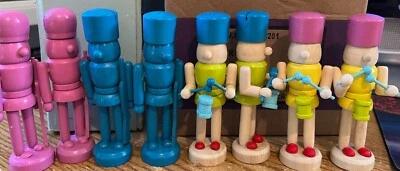 8 Small Mini 4.5" Target VM21  Colorful Wood Nutcrackers 2 Sets NEW - Image 1 of 4