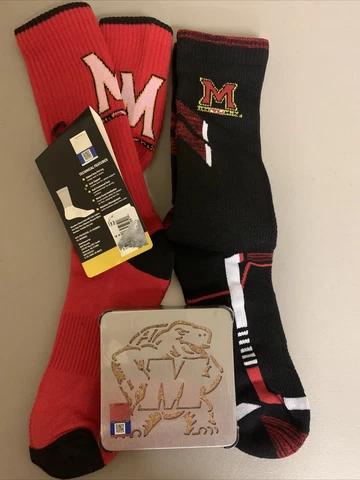 Maryland Pack Maryland Terrapins Men's Socks 10-13 With 4 Coasters Cover