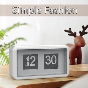 Flip Desk Clock Shelf Home Works Bedside Table Clock Mute - Picture 1 of 7