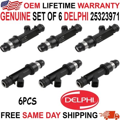 DELPHI x6 Fuel Injectors for 2000, 2001, 2002, 2003, 2004 Oldsmobile Silhouette - Image 1 of 4