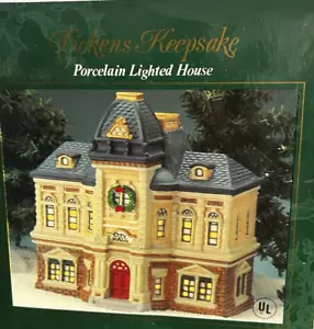 Heritage Heartland Valley Village Dickens Keepsake Porcelain Lighted City Hall - Picture 1 of 5