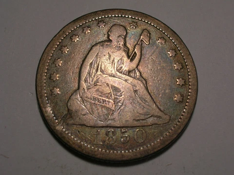 1850 Seated Liberty Quarter (Abt. VF, Scarcer, & Attractive) Cover