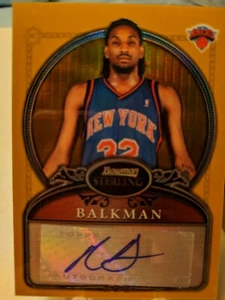 2006-07 Bowman Sterling Refractors Gold #85 Renaldo Balkman AU/349 - Picture 1 of 2