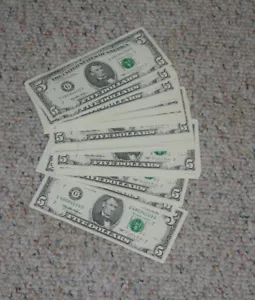 Ninety seven $5 FRN "G" 1995 consecutive numbered - Picture 1 of 2