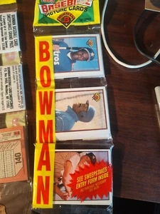 Paquetes de bastidores de béisbol Bowman 1989 sin abrir, 3 bastidores.  Lote 5 - Imagen 1 de 7