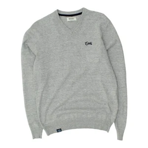 Diesel Herren Strickpullover grau V-Ausschnitt | Vintage Freizeit Designer Pullover Vintage - Bild 1 von 3