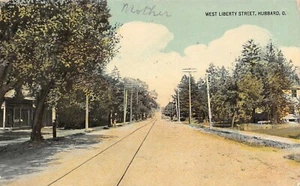 West Liberty Street Residential Street Scene. Hubbard,OH Vtg 1914 Postcard - Picture 1 of 2