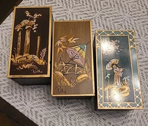 3 RARE Union National Inc Fine Furniture Jamestown Ny Jewerly Keepsake Boxes - Picture 1 of 13