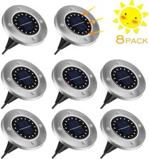 8x LAMPADE DA GIARDINO ESTERNO RICARICA SOLARE PICCHETTO PALETTI LED SOLARI LUCE