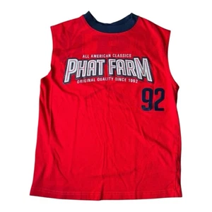 Phat Farm Y2K Vintage Kid’s Red Blue Tank Top Size Small - Picture 1 of 4