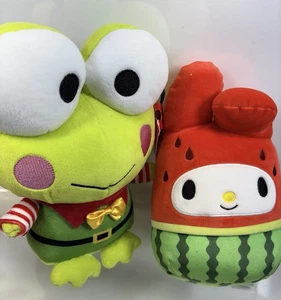 Hello Kitty Squishmallow Keroppi Peluche Vacaciones Elfo Sandía Lote de 2 Peluche Nuevo - Imagen 1 de 14
