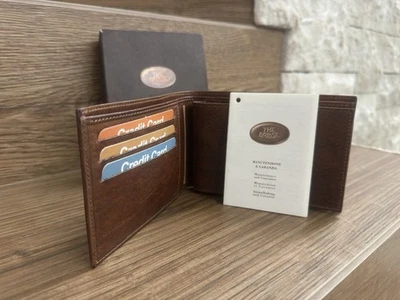 Portafoglio Wallet The Bridge in pelle marrone con Porta Assegni.Nuovo Mai Usato - Imagen 1 de 3