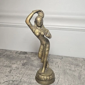 RARA antica statua vintage ottone dea indiana miniatura statuina boho femminile - Foto 1 di 20