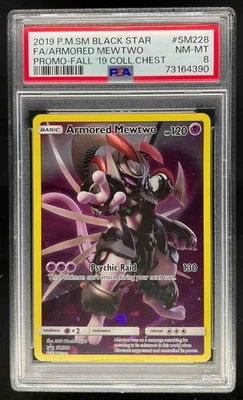 2019 Pokemon S&M Black Star Promos Armored Mewtwo PSA 8 Near Mint #SM228 - Image 1 of 2