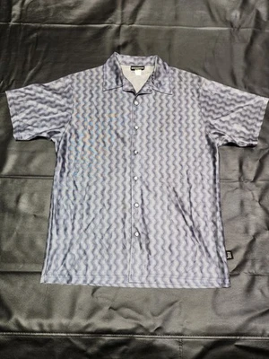 Camisa abotonada vintage Y2K ODO azul plata Foto 1 de 4