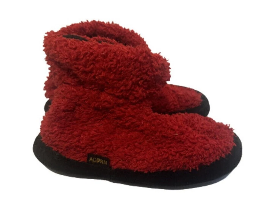 Zapatillas Bellota Niños 12.5/13.5 Rojo Fácil Botín Slouchy Fuzzy Trapo Pull On Salón Foto 1 de 4