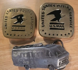 3 Vintage Belt Buckles, 2 USPS Postal Workers (different sizes) 1 - 1979 RV - Picture 1 of 12