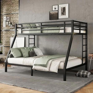 Metal Twin XL over Queen Bunk Bed for Teens& Adults Space-Saving/Noise 8413 - Picture 1 of 12