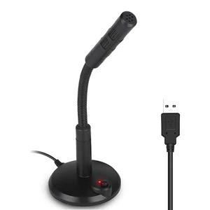 1*USB Computer Mini Microphone Stand Recording Mic For PC Desktop Laptop - Picture 1 of 13