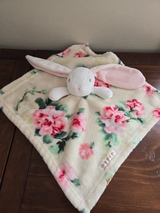 Blankets and Beyond weißer Hase Kaninchen mit Rosen Baby Lovey Decke Plüsch rosa - Bild 1 von 6