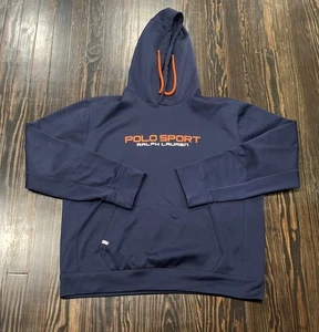 Polo Sport Ralph Lauren Performance Felpa con Cappuccio Uomo XL Blu Poliestere  - Foto 1 di 4