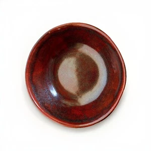 Becker Studio Kunstkeramik Schüssel, Burgunderrot & Grün Schimmer/Farbwechsel Glasur 7,5" - Bild 1 von 9