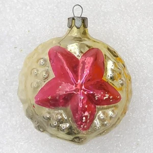 Antique Vintage Glass USSR Christmas Ornament Xmas Tree Toy Decoration Red Star - Picture 1 of 5