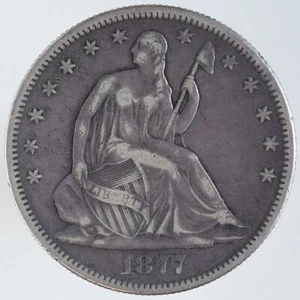 1877-S US Seated Liberty Half Dollar Silver Coin - Picture 1 of 2