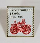 Vintage 1988 Fire Pumper 1860s 20c USA Postage Stamp Pin Fire Fighter