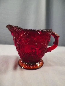 Westmoreland Maple Leaf Ruby Red Glass Creamer - Picture 1 of 8