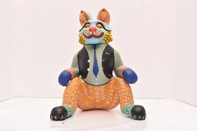 Oaxacan Wood Carving Arazola Cheshire Cat Oaxaca Mexican Folk Art Alebrije 11.5" - Image 1 of 4