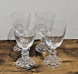 4 vasos de vino Fostoria American Lady Claret 5056 cristalería transparente elegante - Imagen 1 de 12