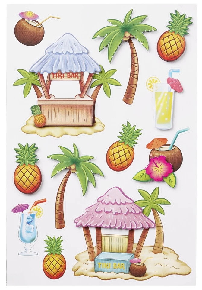 3D Sticker Aufkleber Traum Urlaub Reise Tikki Bar f. Geldgeschenk Kartendeko 521 - Bild 1 von 1
