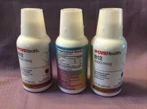 3x CVS Vitamin B12 1000mcg liquid Nerve, Circulatory, Energy, Memory Lot 11/25. - Picture 1 of 2