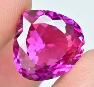 Flawless Natural Raspberry Pink Rhodolite 24.15 Ct Pear Certified Gemstone - Picture 1 of 7