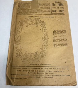 Antique Vintage Butterick Embroidery Needle Work Transfer Pattern Bed Spread - Picture 1 of 9