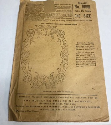 Antique Vintage Butterick Embroidery Needle Work Transfer Pattern Bed Spread - Image 1 of 4