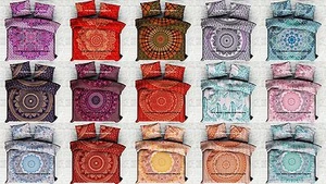 10 PC Lote De Funda Nórdica Reversible Manta Colcha Algodón Mandala Doona Juego - Imagen 1 de 12