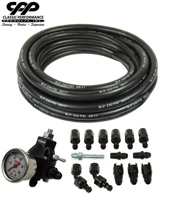 Regulador de presión ajustable de inyección de combustible EFI + kit de línea accesorios Foto 1 de 4