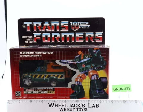 Hoist 100% Complete W/ NICE BOX & FIGURE 1985 Vintage Hasbro G1 Transformers Cover