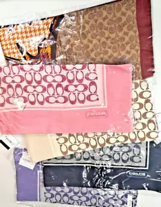 $95 Coach Vintage Signature C Printed Silk Square Scarf 35" x 35" all types NWT! - Picture 1 of 7