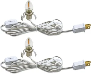 Set of 2 Accessory Cord with One Led Light Bulb 6Ft Blow Mold Light Indoor NEW - Picture 1 of 6