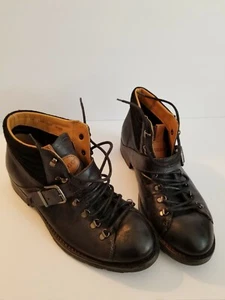 SEBAGO BLACK LEATHER LANEY HIKER BOOTS SIZE 8 M - Picture 1 of 7