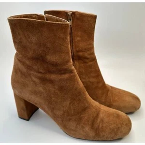 Botas al tobillo Maryam Nassir Zadeh Agnes de gamuza castaño rojizo con cremallera talla 39,5 EU USADAS EN EXCELENTE ESTADO - Imagen 1 de 19