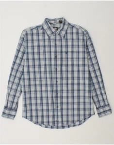 TIMBERLAND Mens Shirt Medium Blue Check Cotton BX18 - Picture 1 of 3