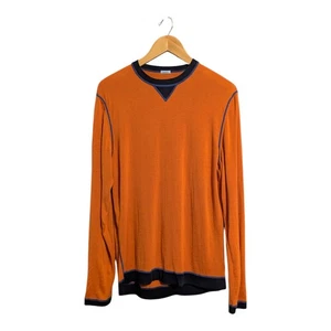 Suéter ligero de algodón con ribete azul naranja Malo manga larga para hombre - Imagen 1 de 10