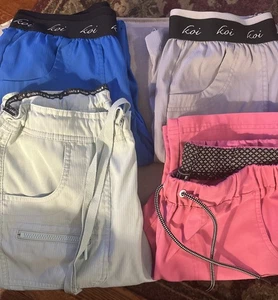 KOI LITE Lot 4 SZ S MECHANICAL STRETCH STYLE SCRUB PANTS Regular EUC Medical - Picture 1 of 24