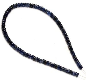 Natural Blue Kyanite Gems 3 to 5 mm Size Faceted Rondelle Beads 12" Strand - Picture 1 of 8