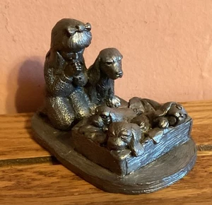 Michael Ricker Pewter KATHY - Girl Praying Puppies 4400 Figurine Signed - Picture 1 of 11