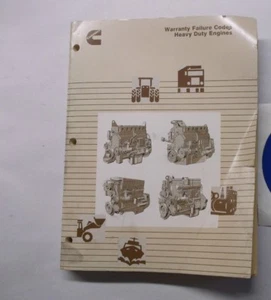COPYRIGHT 1994 CUMMINS HEAVY DUTY ENGINES WARRANTY FAILURE CODE SERVICE MANUAL  - Bild 1 von 3